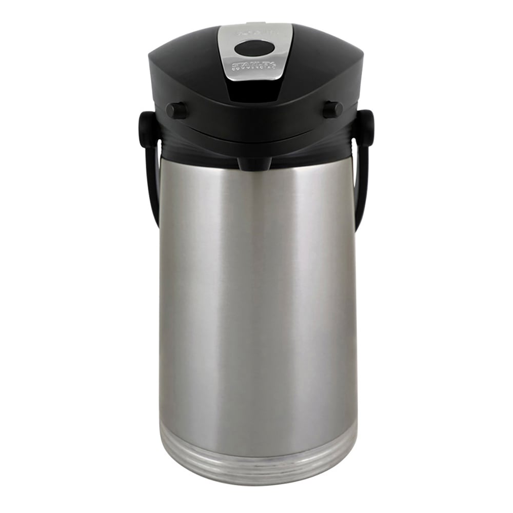 Service Ideas 10-00180-008 2 1/5 Liter Lever Action Airpot w/ Stainless Liner - Vacuum Insulated, Brushed Stainless, Silver