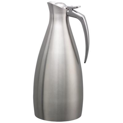 Service Ideas ALTU15BS 50 oz Vacuum Carafe w/ Flip Top Lid & Stainless Liner - Brushed Stainless, Silver