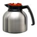 Service Ideas BNP19DL 64 1/5 oz Coffee Decanter w/ Orange Bew Thru Lid - Brushed Stainless, Silver