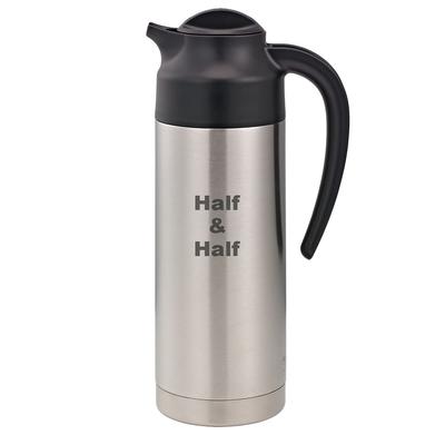 Service Ideas S2SN100HHET SteelVac 1 liter Vacuum Carafe w/ Screw On Lid & Stainless Liner - Brushed Stainless, Silver