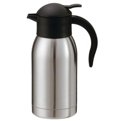 Service Ideas SJ10SS 1 liter Vacuum Carafe w/ Push Button Lid, Stainless, Silver