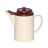 Service Ideas TS612ST/BR 16 oz Dripless Teapot w/ Baffled Spout, Stoneware & Brown, Beige