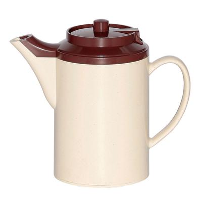 Service Ideas TS612ST/BR 16 oz Dripless Teapot w/ Baffled Spout, Stoneware & Brown, Beige