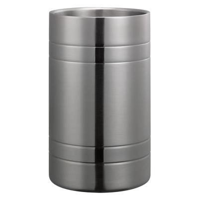 Service Ideas WC2MBBS 7 3/4" Double Walled Wine Chiller - Stainless Steel, Polished Finish w/ Brushed Bands, Silver