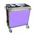 Cadco BC-2-L7 MobileServ Mobile Beverage Service Cart w/ (2) Shelves & (2) Drawers - Stainless Steel/Purple Laminate