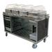 Cadco CBC-HHHH-L3-4 MobileServ 70 1/4" Hot Food Table w/ (4) Wells & Undershelf, 120v, Gray