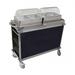 Cadco CBC-HH-L4-4 MobileServ 55 1/2" Hot Food Table w/ (2) Wells & Enclosed Base, 120v, Blue