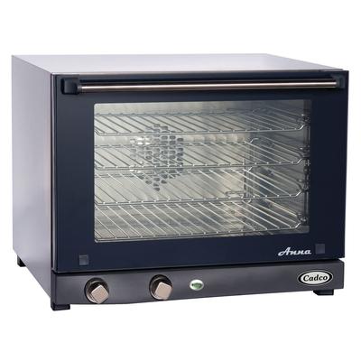 Cadco OV-023 Single Half Size Electric Convection Oven - 2.7 kW, 208 240v/1ph, Manual Controls, Stainless Steel