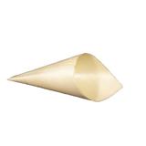 VerTerra VT-CN-08 8" Disposable Wooden Serving Cone, Beige