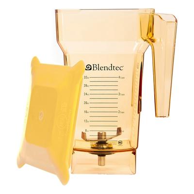 Blendtec 40-710-06 75 oz FourSide Jar w/ Yellow Hard Lid & 3" Wingtip Blade - Tritan, Yellow