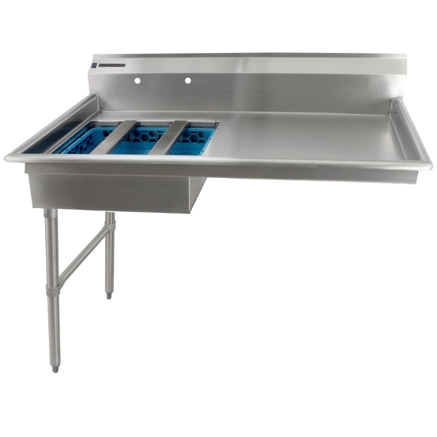 CMA Dishmachines SL-U 48" Straight Dish Table - Left to Right, 20" x 20" x 5" Sink Bowl, Stainless Steel
