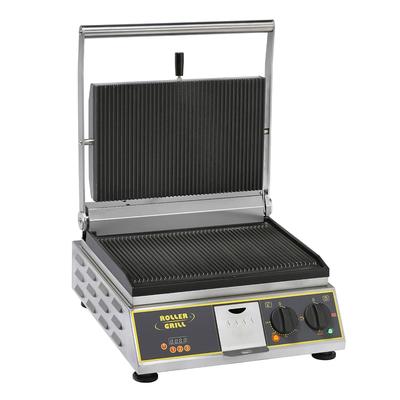 Equipex PANINI PREMIUM/1 Single Commercial Panini Press w/ Cast Iron Grooved Plates, 120v, Grooved Top and Bottom Plates, 14