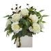 Nearly Natural 11in. Rose and Mixed Greens and Berries Artificial Arrangement