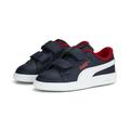 Sneaker PUMA "Smash 3.0 Leather V Sneakers Kinder" Gr. 21, blau (navy white for all time red blue) Kinder Schuhe Trainingsschuhe