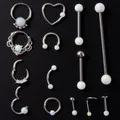 Boucles d'Oreilles en Acier et Pierre d'Opale Piercing pour le Corps ClUnicef Septum