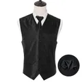 Epeibao-Gilets Paisley Slim Fit pour Homme Costumes sans Manches West V Motif Floral Tuxedo