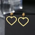 Boucles d'oreilles coeur creux en acier inoxydable pour femmes bijoux à breloques cadeaux de fête