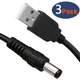 3-Pack 5ft USB 2.0 UN Type Mâle à DC 5.5x2.1mm DC 5V Connecteur D'alimentation Câble USB pour Câble