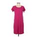 t.la Casual Dress - Shift: Pink Solid Dresses - Women's Size X-Small