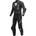 Dainese Laguna Seca 5 Tuta in pelle da moto traforata a 2 pezzi, nero-bianco, dimensione 48