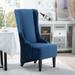 22" Wide Wing High Back Chair Velvet Fabric Padded Seat Side Chair for Living Room Chair with Birch Foot