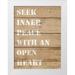SD Graphics Studio 12x14 White Modern Wood Framed Museum Art Print Titled - Seek Inner Peace
