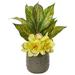 Nearly Natural Cymbidium Orchid and Musa Leaf Artificial Arrangement