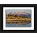 Jaynes Gallery 14x11 Black Ornate Wood Framed with Double Matting Museum Art Print Titled - USA-Wyoming-Grand Teton National Park Grand Teton Mountains reflect in lake