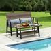 ESSENTIAL LOUNGER Outdoor Wicker Conversation Bistro Sets C Spring Chairs & Coffee Table for Balcony Garden Porch Backyard Brown