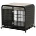 Heavy Duty Dog Crate Large Dog Cage with Wide Tabletop 40 Strong Wooden Furniture Style Dog Crate Kennel Indoor Decor Pet House with Removable Trays and Lockable Wheels for Medium Large Dogs Gray