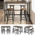 Yipa Dining Sets 4 Chairs Bar Table 5 Pieces Rectangular Dinette Suits With Backrest Farmhouse Space Saving Industrial Style Modern Rustic