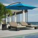 10 Ft Hanging Patio Umbrella Outdoor Market Shade Offset with Steel Frame and Easy Tilt Blue
