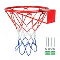 Basketball 15 Inch Wall-Mount Basketball Hoop & Goal Rim Hoop Rustproof Frame Fits Standard Indoor Or Outdoor Rims 12 Loops