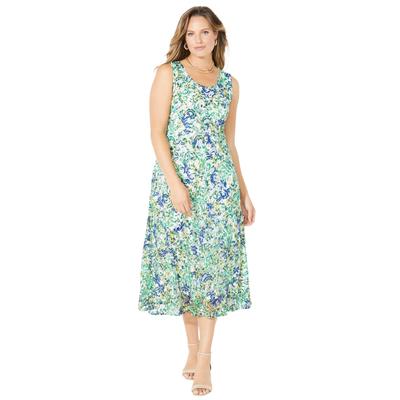 Plus Size Women's Printed Lace Dress by Catherines in White Floral (Size 4X)