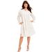 Plus Size Women's Eyelet Boardwalk Shirtdress by June+Vie in White (Size 10/12)