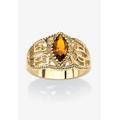 Women's Simulated Birthstone Gold-Plated Filigree Ring by PalmBeach Jewelry in November (Size 6)