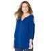 Plus Size Women's Cold Shoulder Stud Accented Top by Catherines in Dark Sapphire (Size 2X)