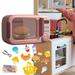 Pretend Play Kitchen Appliances Set Pretend Role Play Toy Pretend Food Set Realistic Microwave Oven for Window Display Furnishings Crafts Pink