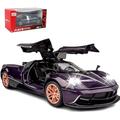 1:32 Alloy DieCast Metal Cars Model Collectible Pagani Huayra Dinastia Pull Back Vehicle Pull Back Model Cars with Light and Soundï¼ŒChildren s Christmas Birthday Gifts etc.(Purple)