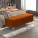 Brayden Studio® Alliber Flip Top Storage Bench Upholstered/Velvet in Orange | 17.52 H x 54.5 W x 18.9 D in | Wayfair