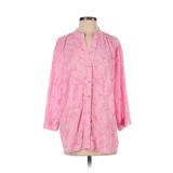 First Issue by Liz Claiborne Long Sleeve Blouse: Pink Batik Tops - Women's Size 2
