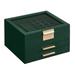 Latitude Run® 3-Layer Jewelry Box Wood/Velvet in Green | 5.3 H x 9.1 W x 8 D in | Wayfair 25F774783C7B432C8CEC0D83B173FCC0