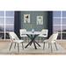 Wade Logan® 4 - Person Dining Set Wood/Upholstered/Metal in Brown/Gray/White | 30 H x 47 W x 47 D in | Wayfair F92C8B43EA334A13878CEA420F64636D