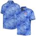 Men's Tommy Bahama Royal New York Giants Big & Tall Coast Luminescent Fronds Camp IslandZone Button-Up Shirt