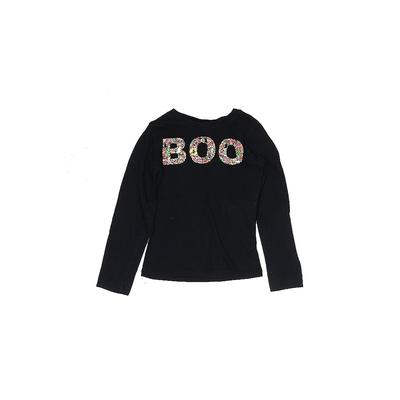 Holiday Editions Long Sleeve T-Shirt: Black Solid Tops - Kids Girl's Size 6