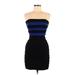 Express Casual Dress - Bodycon: Black Stripes Dresses - Women's Size X-Small