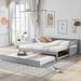 Twin or Double Twin Daybed with Trundle, Multifunctional Extendable Bedframe Bedroom Furniture, Solid Wood Sofabed Designed