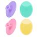 4 Pcs Face Scrubber Silicone Facial Cleansing Brush Face Exfoliator Massager Blackhead Acne Pad Face Skin Care for Deep Cleaning