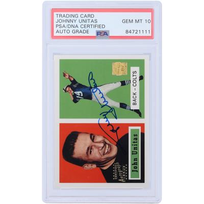 Johnny Unitas Baltimore Colts Autographed 2000 Topps Archives 1957 Rookie Reprint #138 PSA Authenticated 10 Card