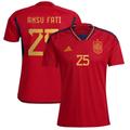Men's adidas Ansu Fati Red Spain National Team 2022/23 Home Replica Jersey